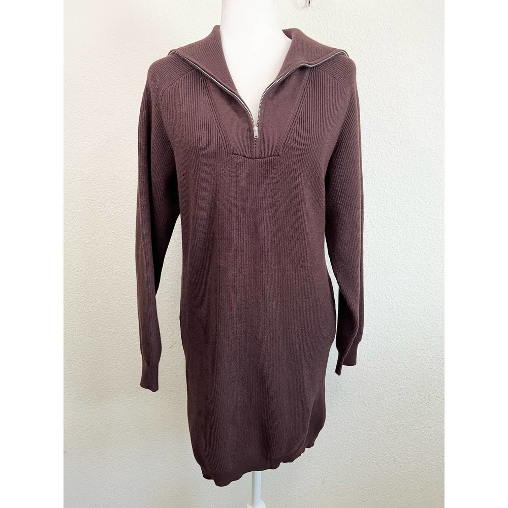 NWT WAYF x Jourdan Sloane Diane Brown Ribbed Stretchy Sweater Mini Dress Small